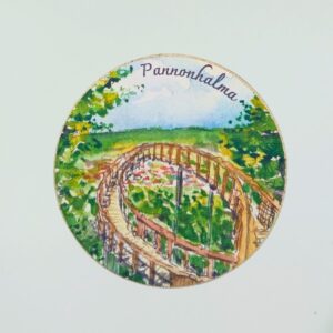 Kézműves fa hűtőmágnes - lombkorona tanösvény